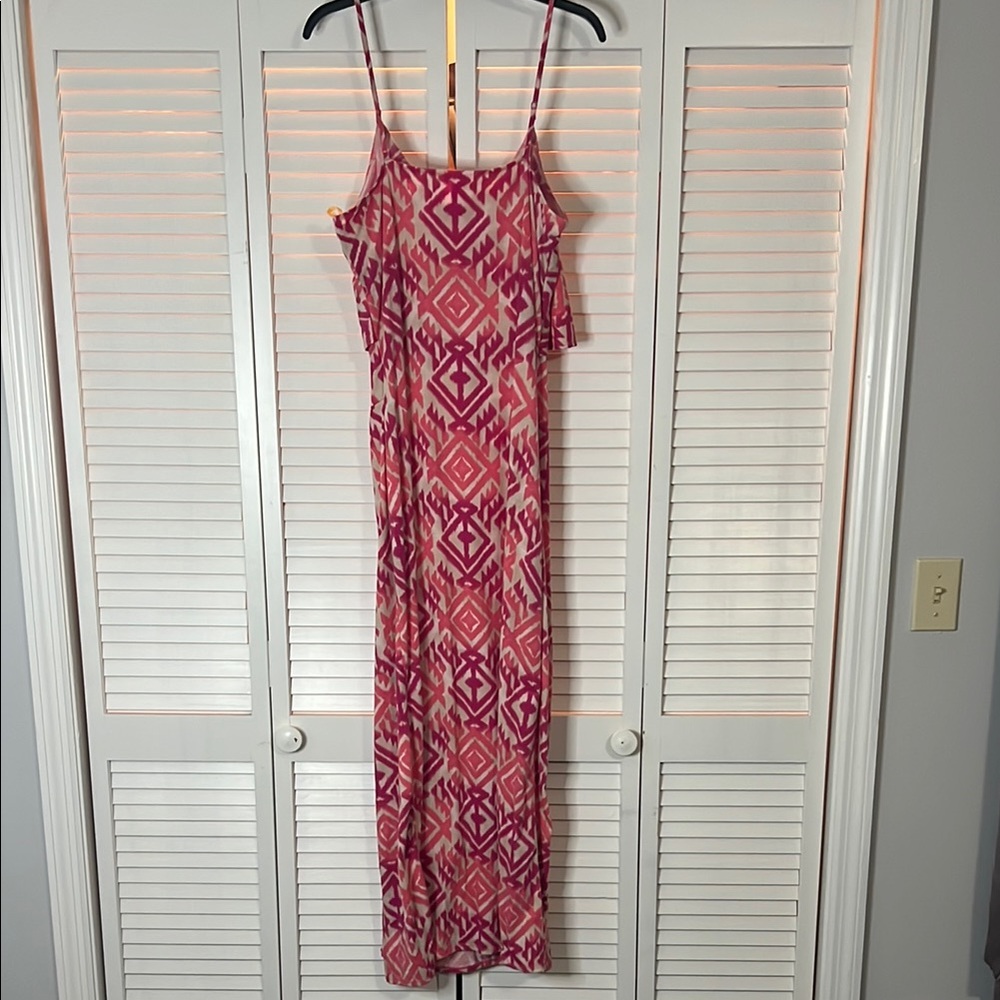 Pink Ruffled Tiered Maxi Sundress - Picture 5 of 8